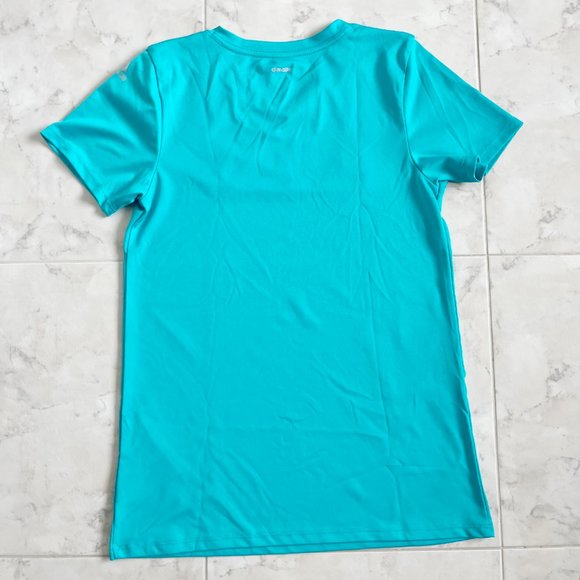 adidas Climalite Short Sleeve Athletic Blue Logo Tee Shirt Girls Large (12/14) - Picture 5 of 5